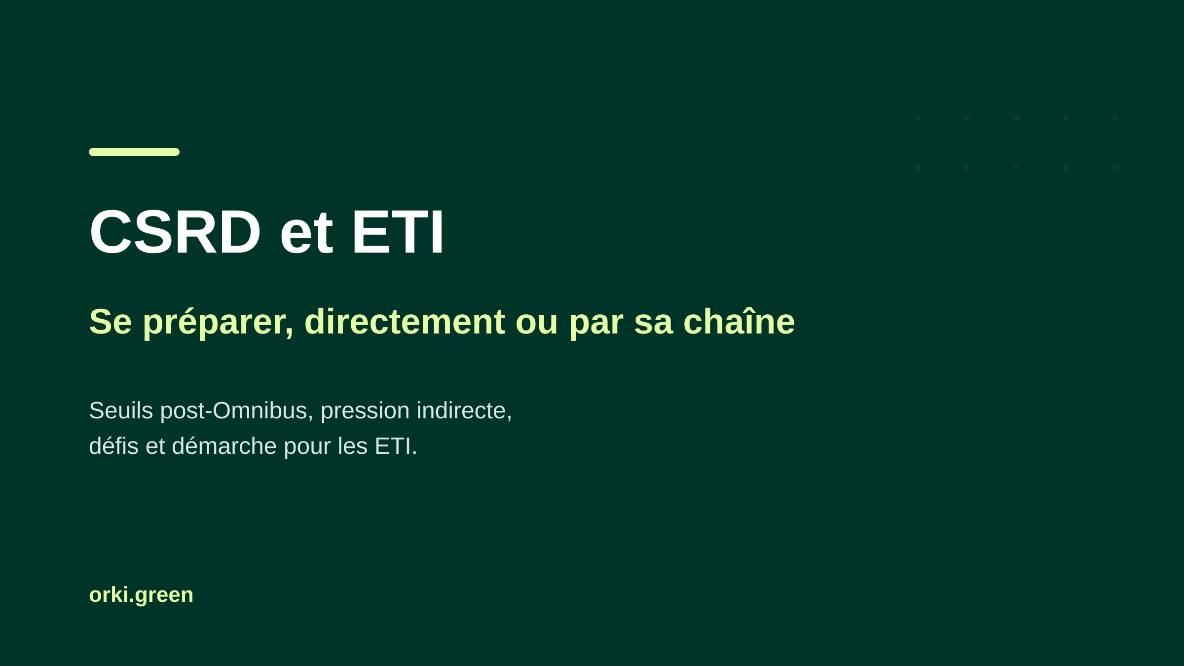 CSRD et ETI : quelles obligations de reporting restent après la directive Omnibus